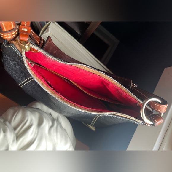 Vintage Y2K Dooney & Bourke Black Leather Hobo Handbag 2000s - Picture 10 of 15